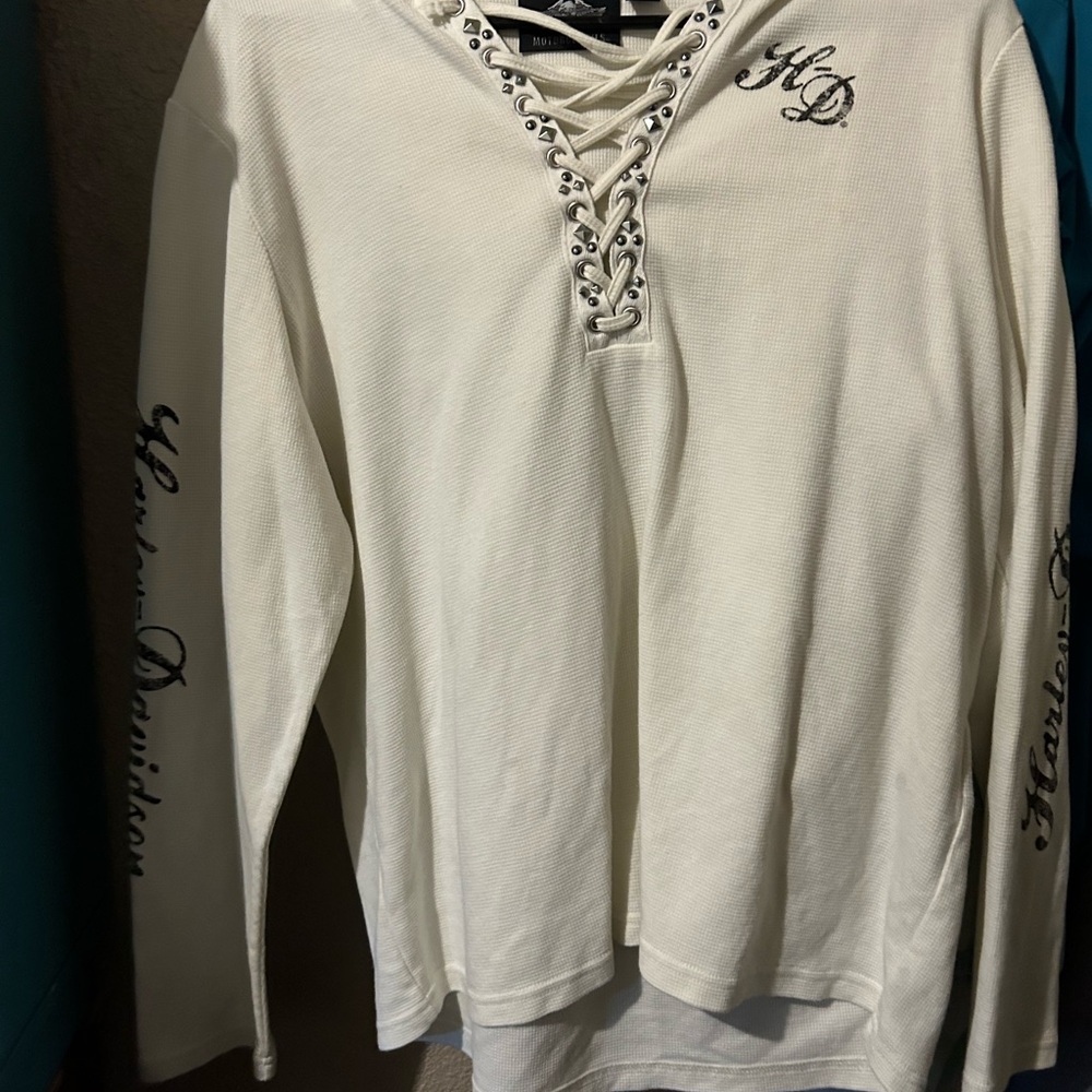 Harley-Davidson White Long Sleeve Top